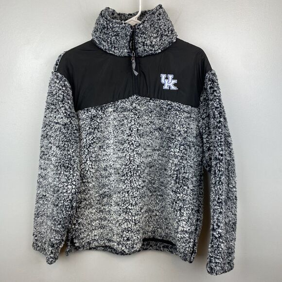 Kentucky Wildcats Pullover Jacket Womens Large Gray Black NCAA Basketball Fleece - Picture 1 of 7